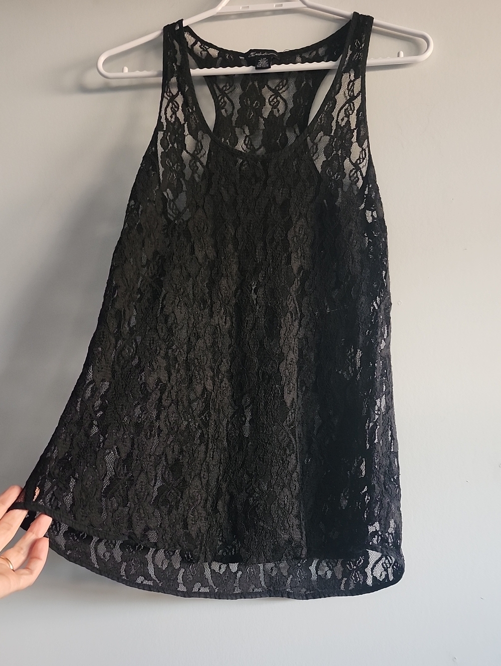 *Bundle 3/$20!* Black Lace Tank Top